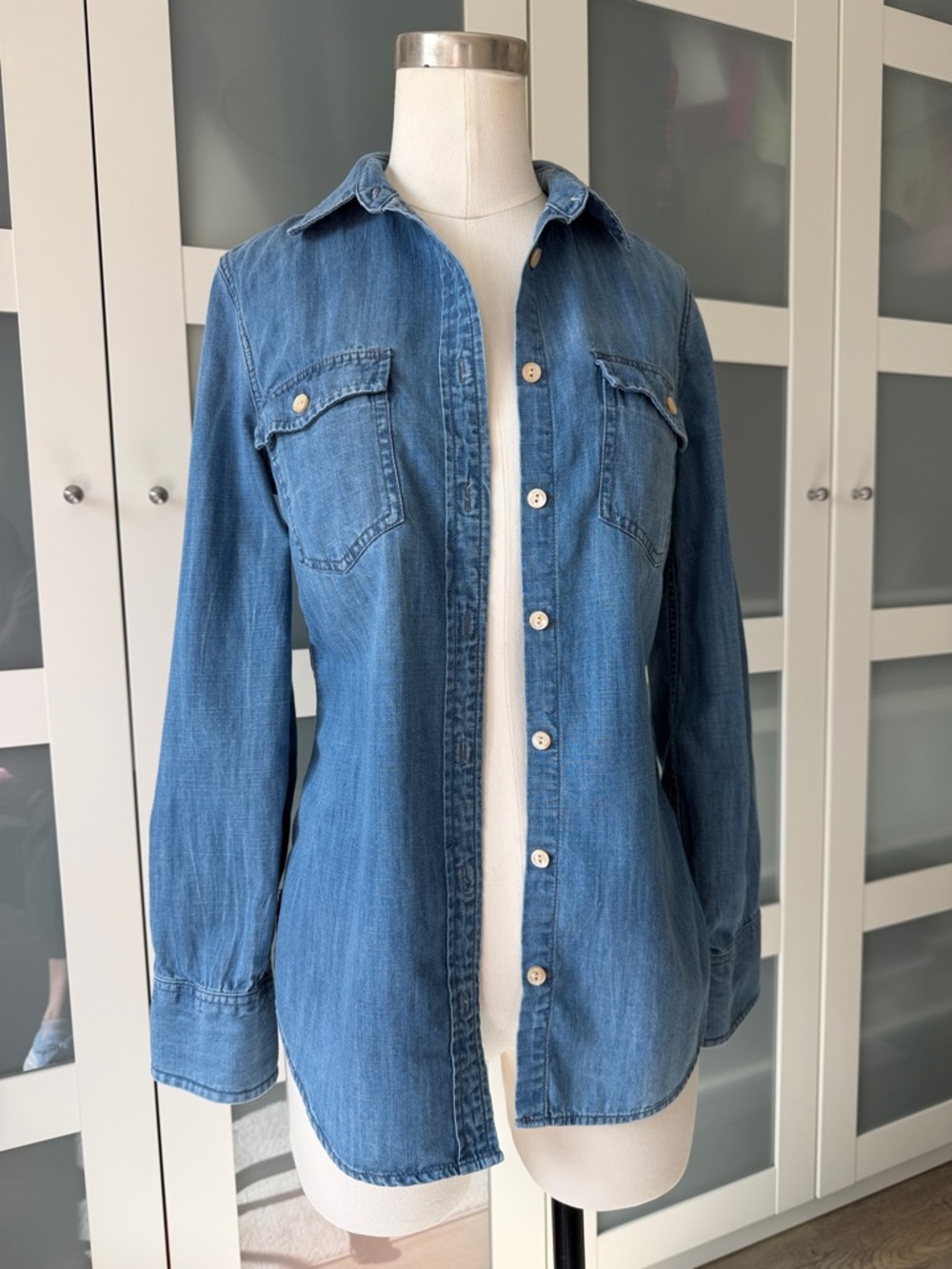 J. Crew Blue Denim Button-Front Shirt